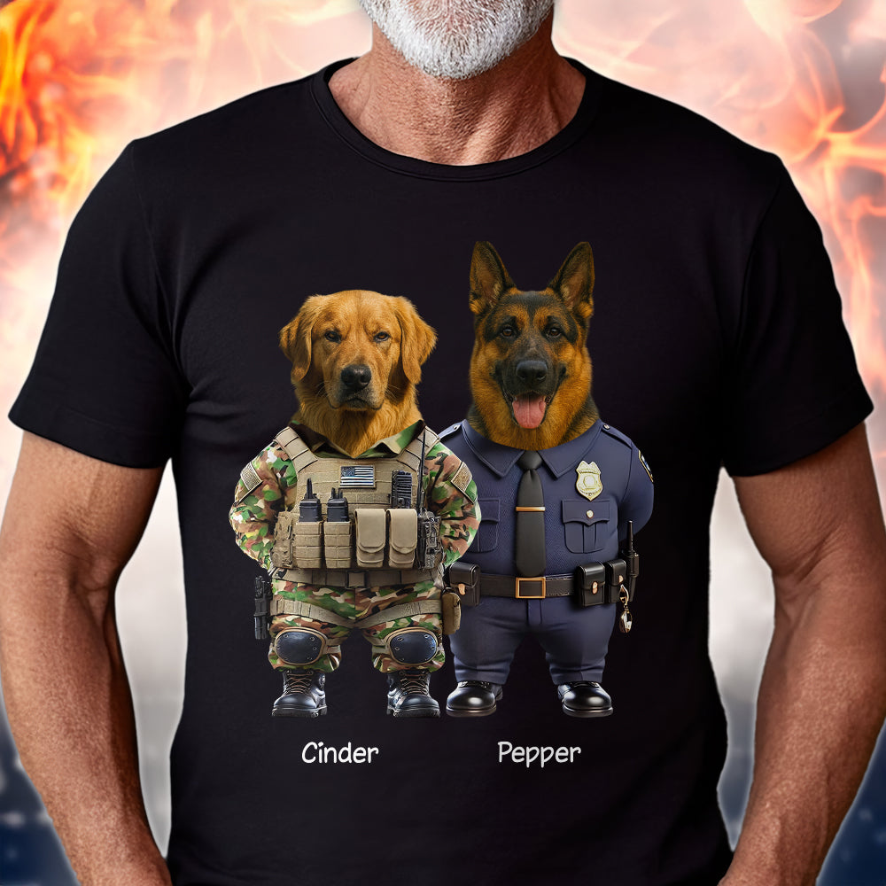 Custom Photo Cool Dog Cat Career Uniforms Dark Shirt For Pet Lovers HA75 891950