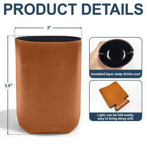 Custom Photo From The Reasons You Drink We Woof You Dog Leather Can Cooler Holder Gift For Dog Lovers HO82 894100