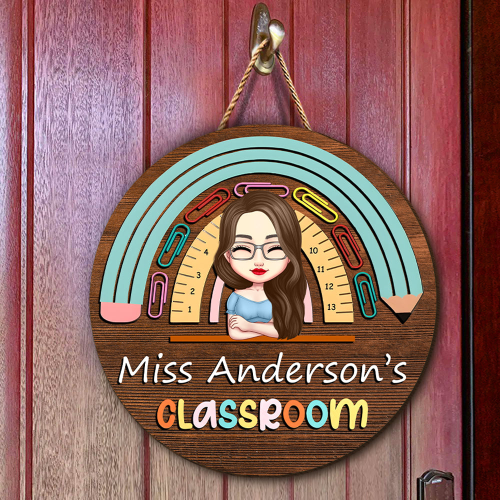 Welcome To My Classroom - Teacher Personalized Wood DoorSign Gift For Teacher HA75 892626
