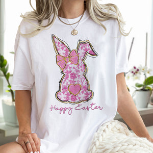 Coquette Happy Easter Pink Bunny T-Shirt LM32 893121