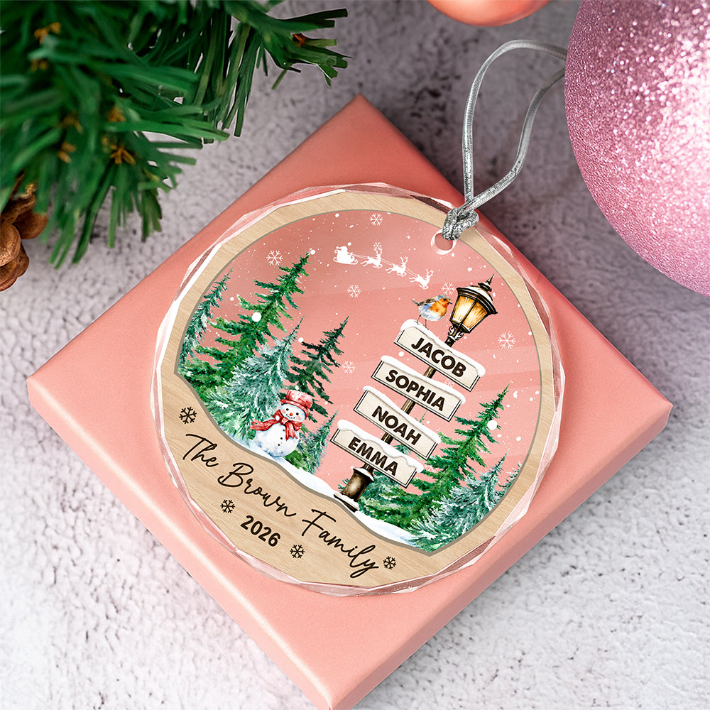 Personalized Custom Family Member Name Glass Ornament For Christmas TH10 170709