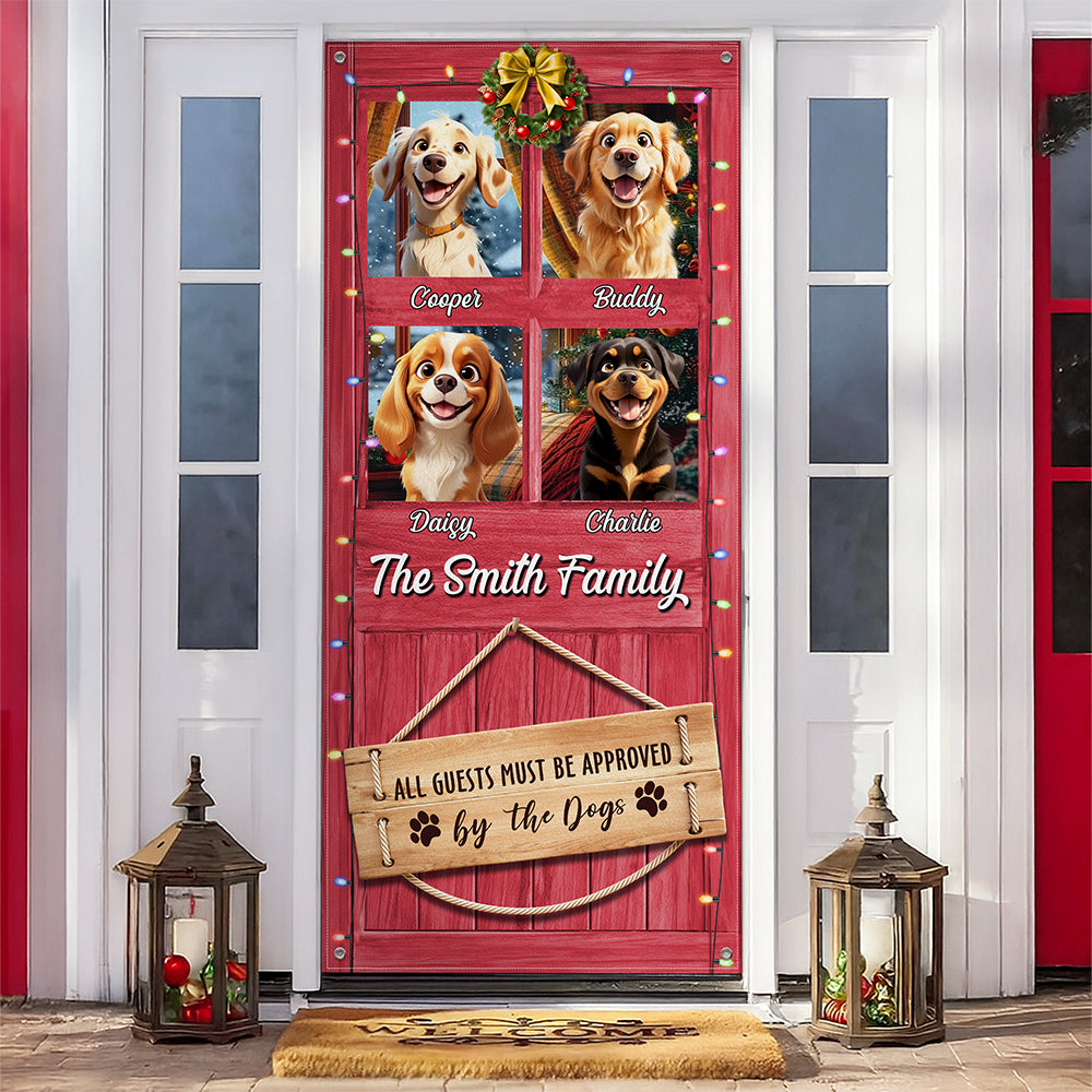Custom Cute 3D Dog All Guests Must Be Approved By The Dogs Decoration Door Cover HA75 898082