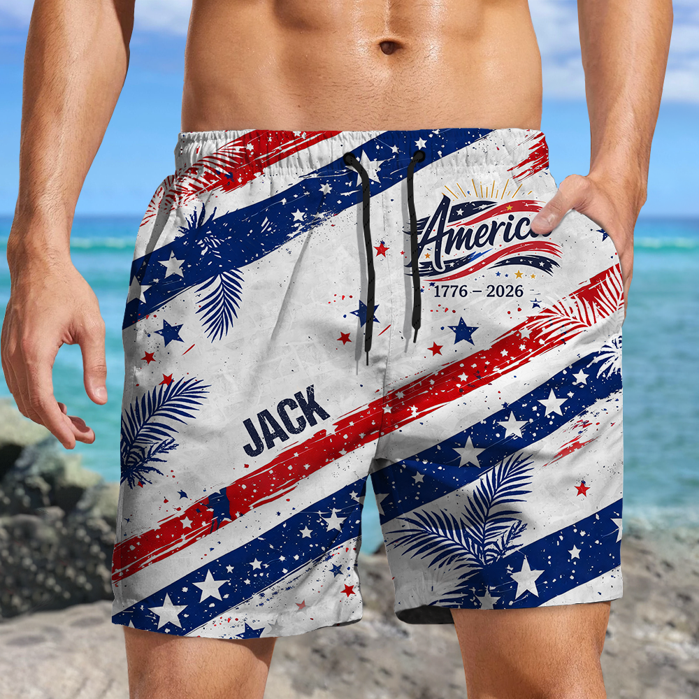 Custom Name US 250 Years Semiquincentennial 1776-2026 Beach Shorts HO82 901870