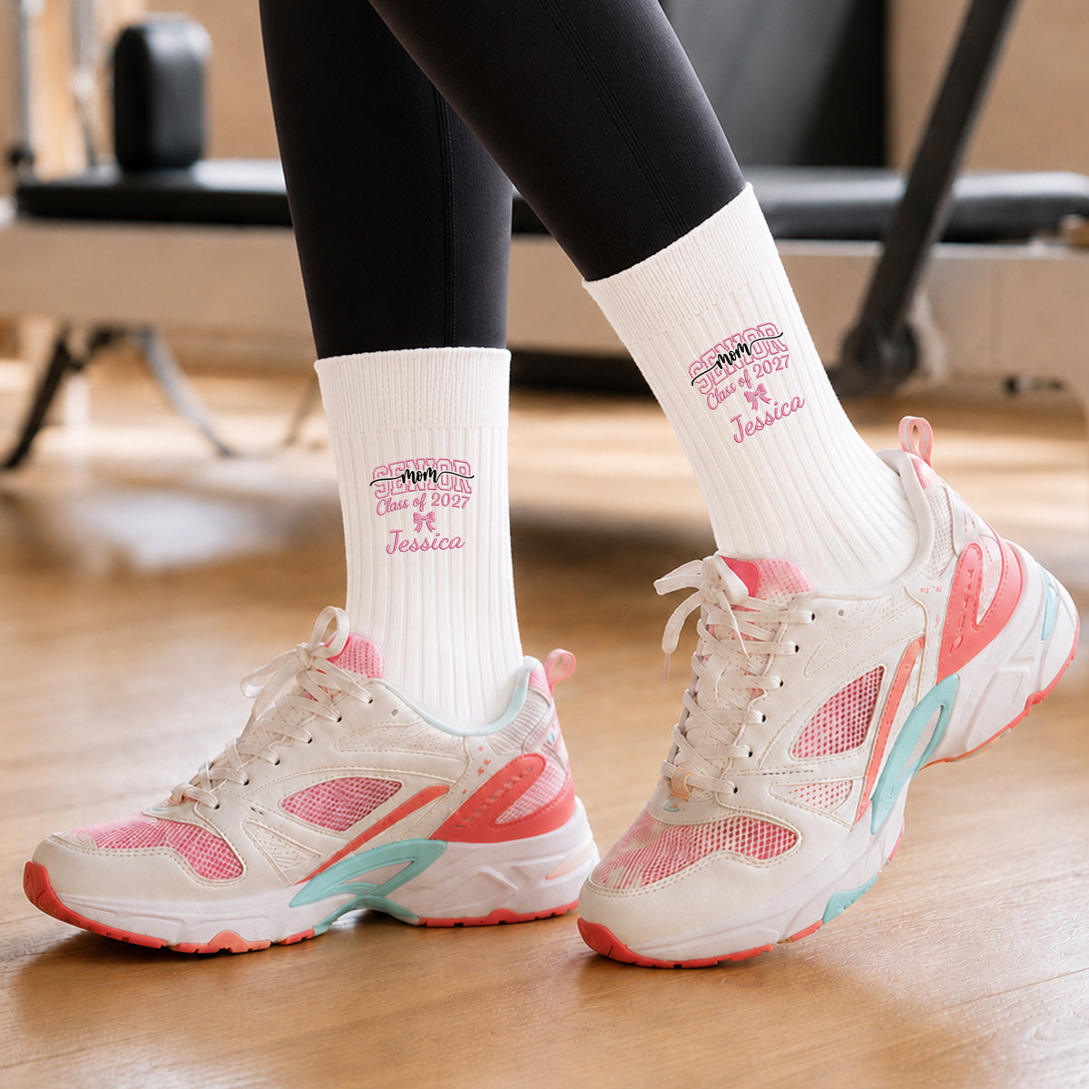 Personalized Name Senior Mom, Dad - Class of 2027 Embroidered Socks LM32 669915
