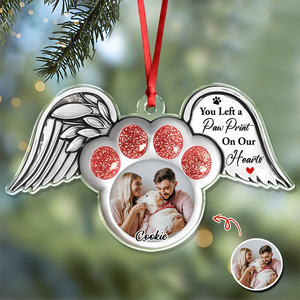 Custom Photo Paw In Heaven Dog Cat Memorial Acrylic Ornament Christmas HO82 894724