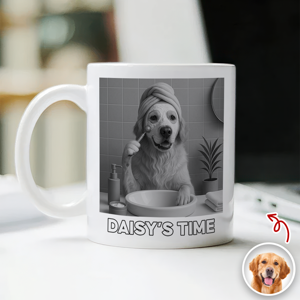 Custom Funny Photo Dog's Relax Time White Mug LM32 895061