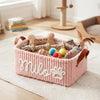 Personalized Dog Cat Pet Rectangle Toy Basket – Corduroy Pet Organizer with Name HA75 921704
