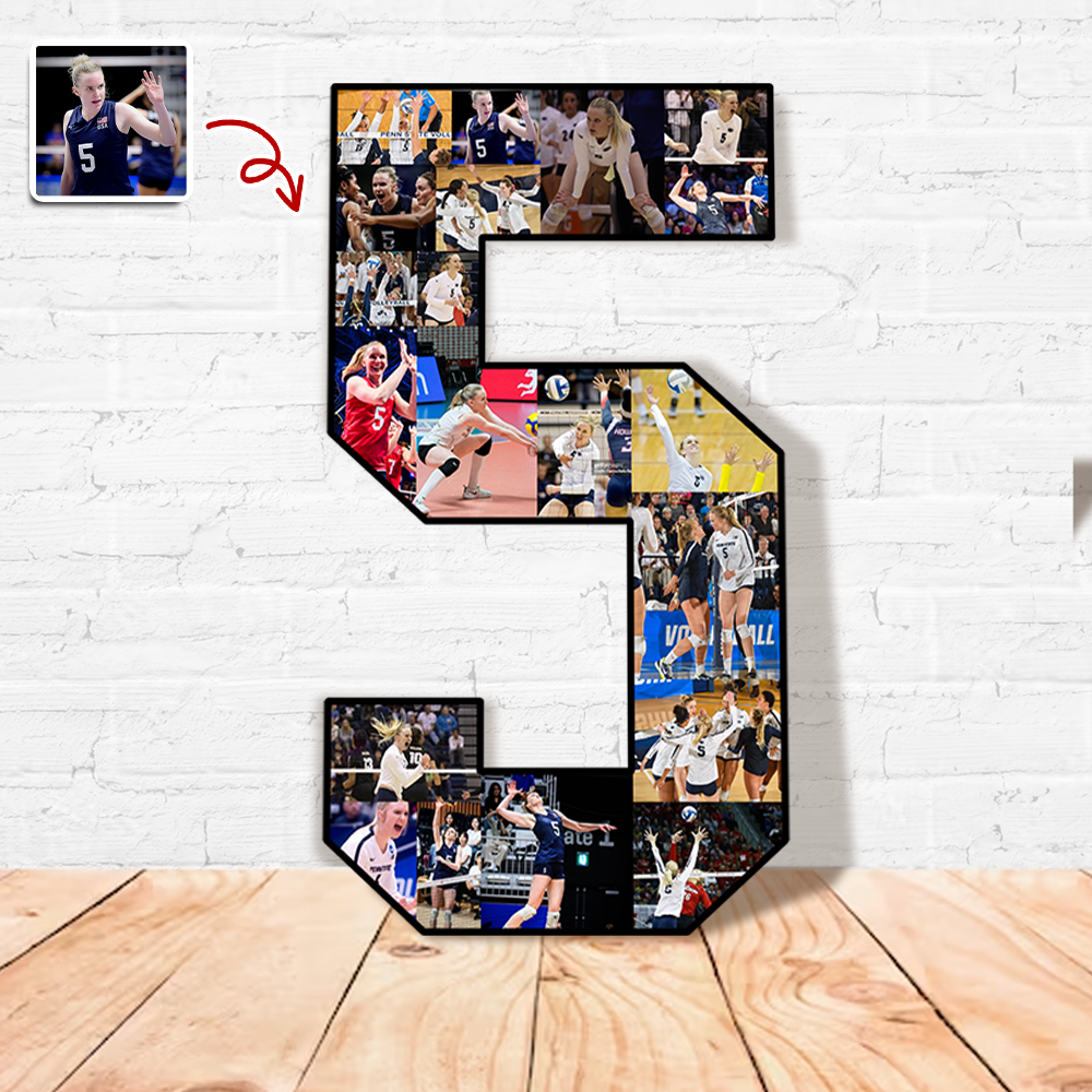 The Photo Collage And Wood Frame For Seniors And Birthdays For Volleyball Lover TH10 896519