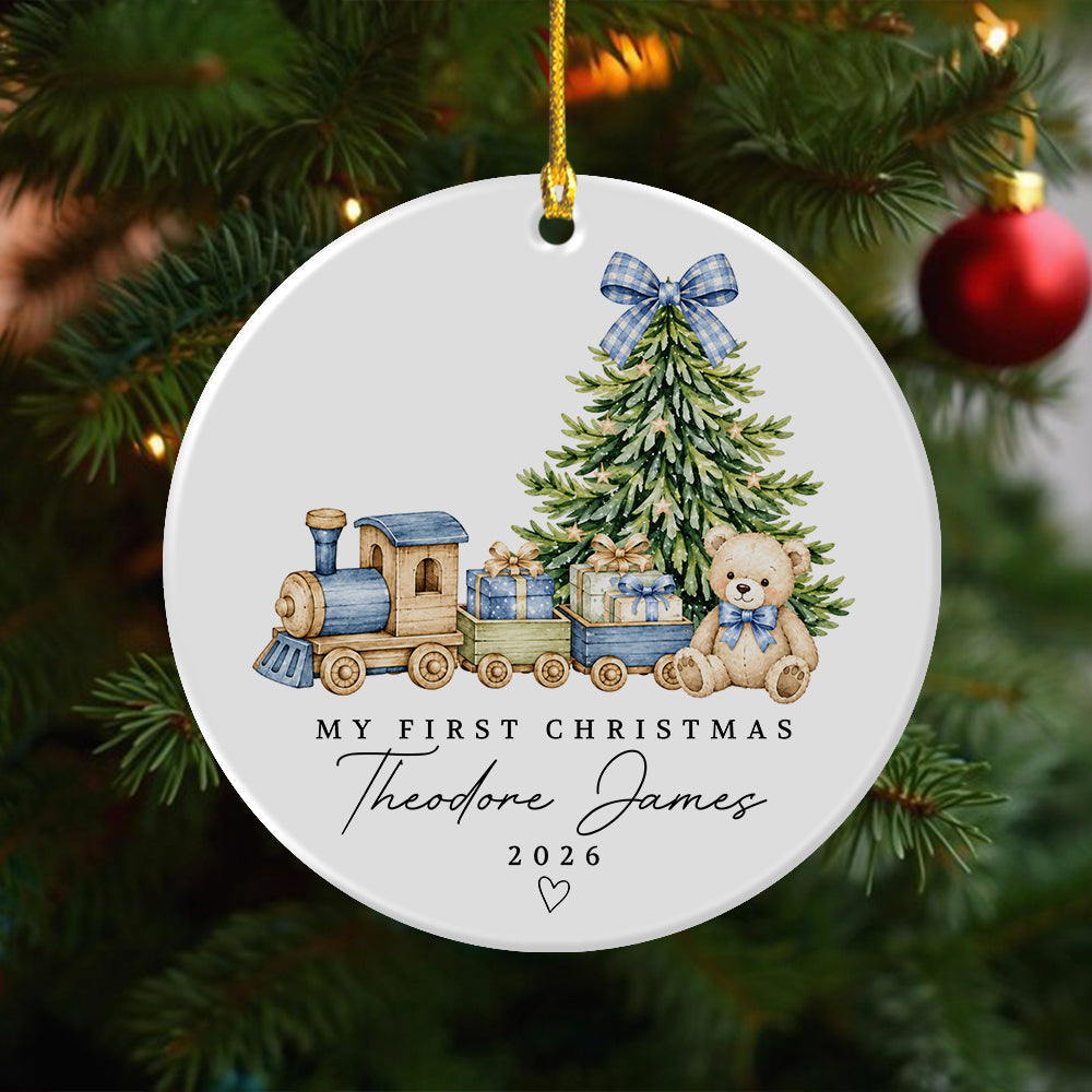 Personalized Baby First Christmas Teddy Bear Ceramic Ornament, Newborn Holiday Keepsake HA75 921908