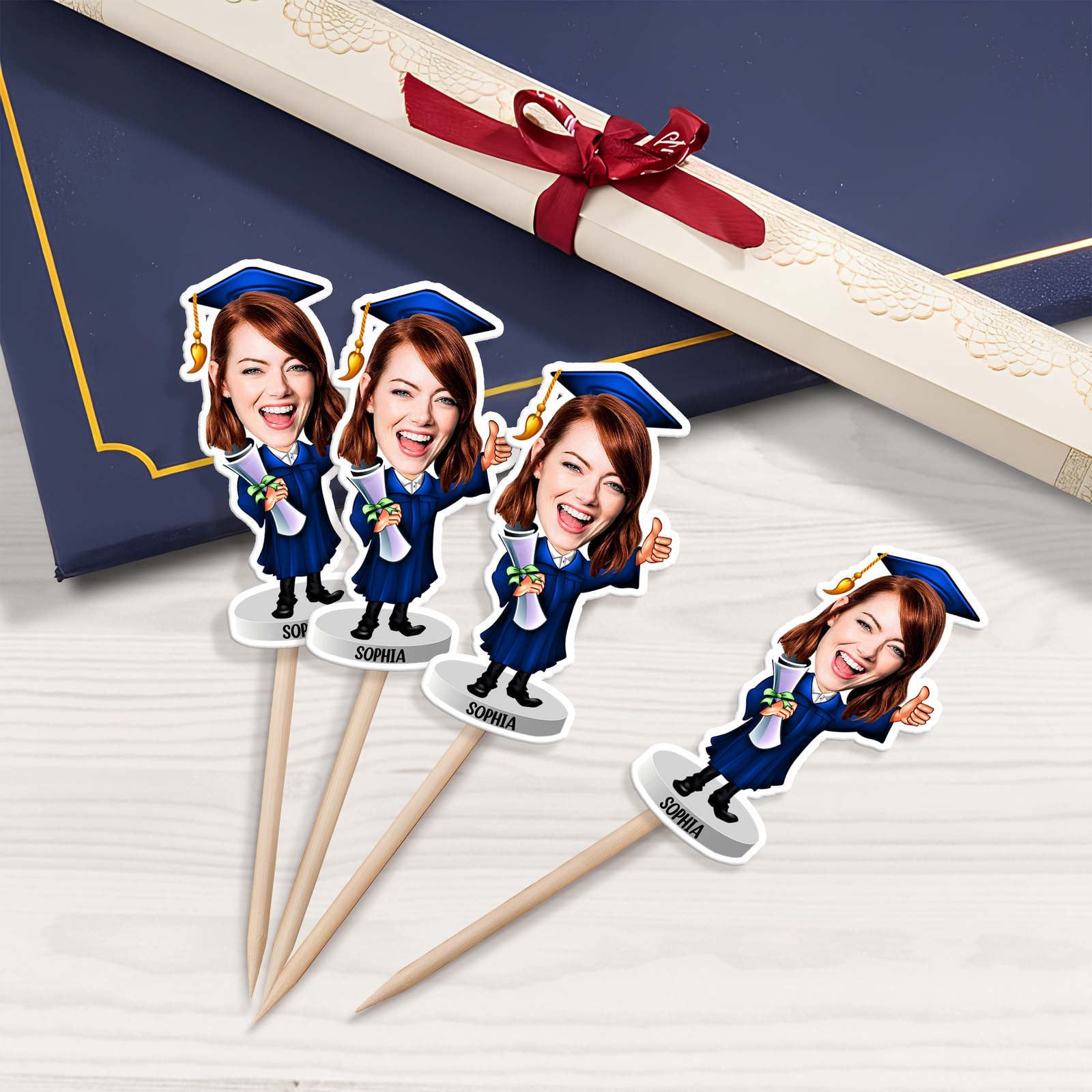 Custom Graduation Photo Acrylic Cupcake Topper Gifts For Graduation HO82 901400