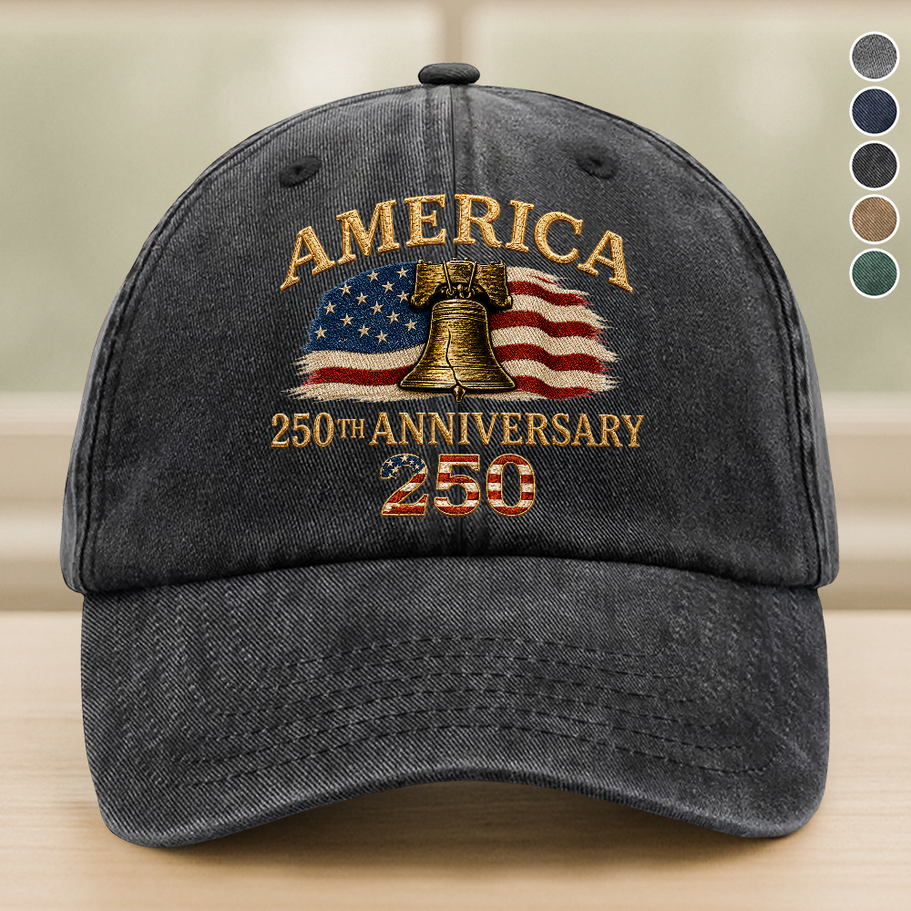 America 250th Anniversary 1776-2026 Patriotic Washed Denim Baseball Cap TH10 170085