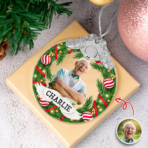 Custom Family Photo Metal Top Glass Ornament For Christmas TH10 894889