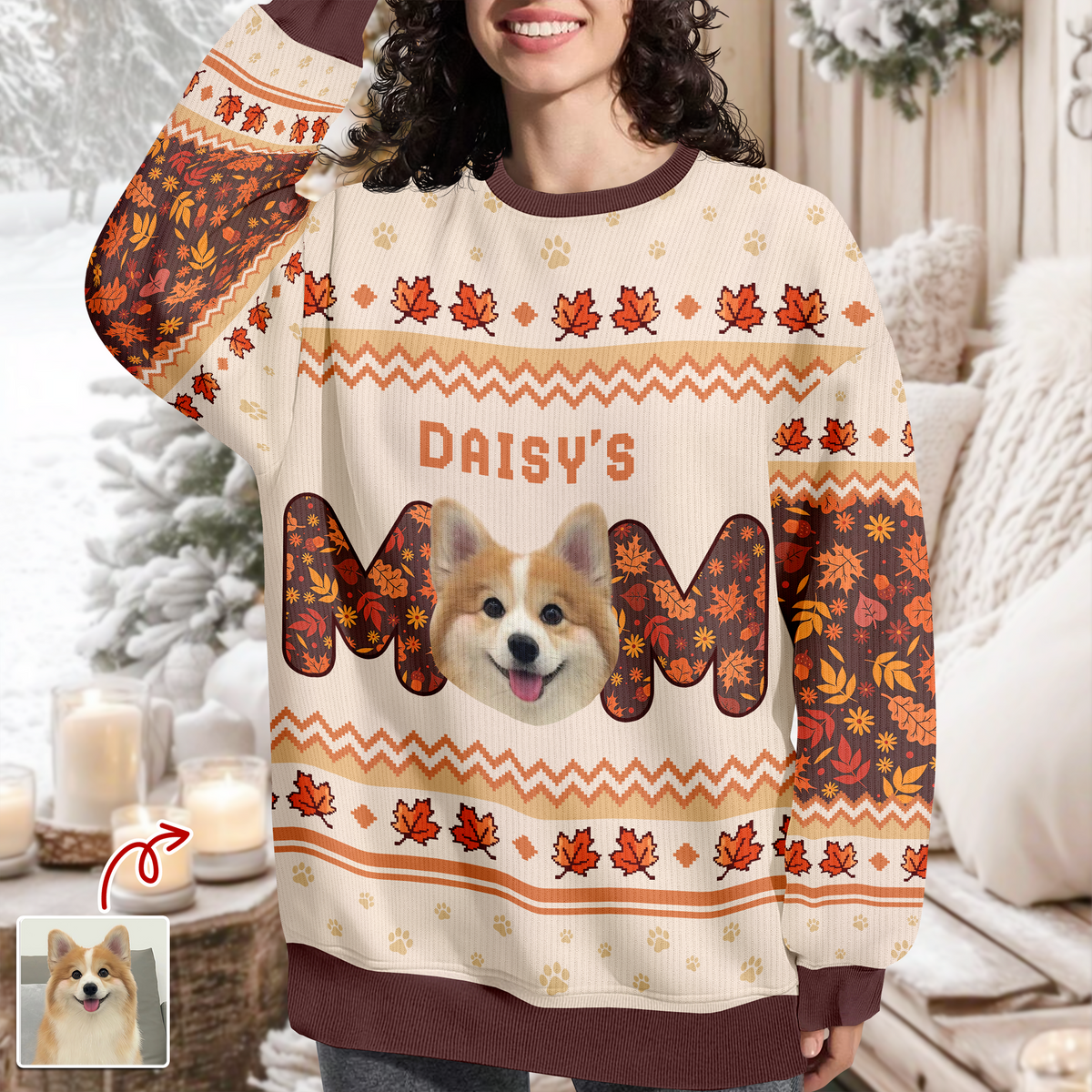 Custom Photo Dog Dad, Dog Mom Ugly Sweater HA75 897076