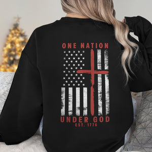 One Nation Under God Est 1776 Backside Shirt LM32 895453