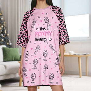 Personalized Funny Kids This Grandma Mom Belongs To Women's Sleep Tee, Raglan Nightgown LM32 897481