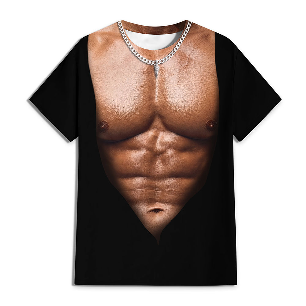 Personalized Funny Hairy Chest Illusion 3D Shirt - Novelty Gift for Men CH07 180124