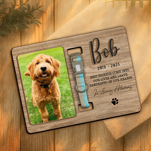 Custom Dog Photo Forever In My Heart Memorial 2-Layers Wooden Collar Sign LM32 893791