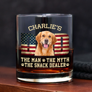 Custom Photo Dog Dad The Man The Myth American Flag Dad Rock Glass HA75 892272