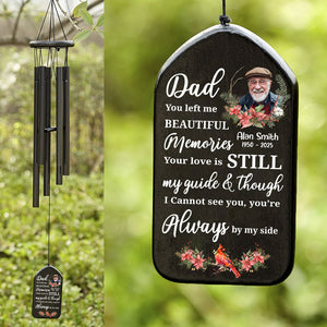 Custom Photo Dad Mom Left Me Beautiful Memories Personalized Wind Chimes Memorial Gift CH07 895278