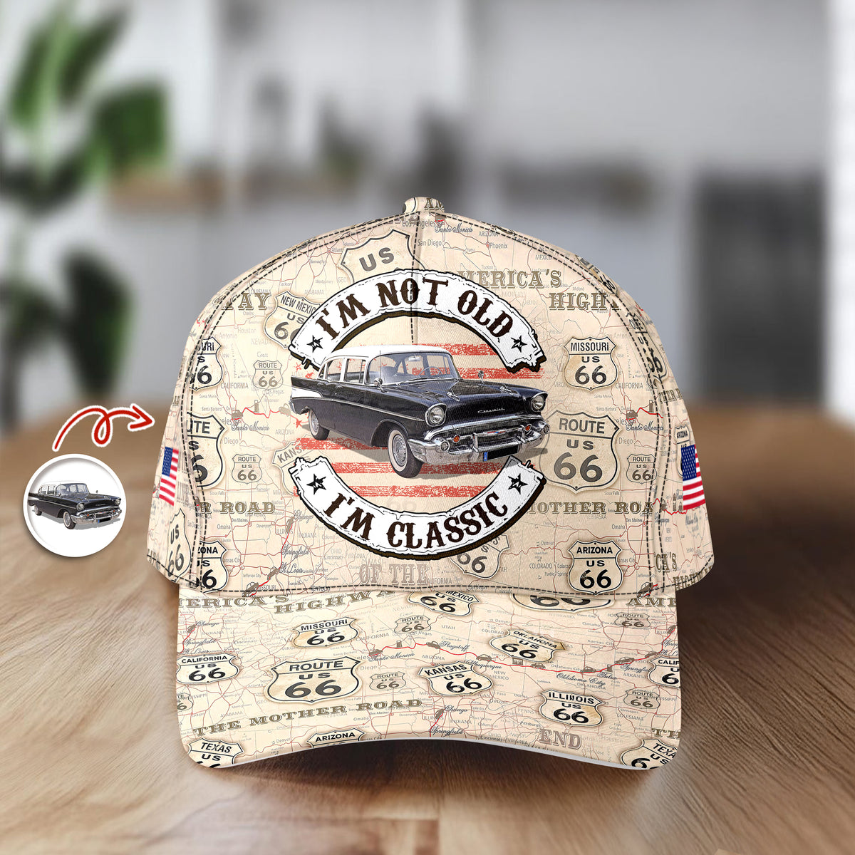 This Is How I Roll - Custom Vehicle Photo Upload Car Route 66 Classic Cap CH07 896384