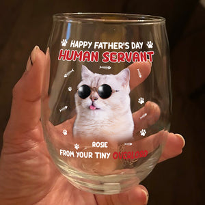 Custom Photo Happy Human Servant Personalized Wine Glass CH07 895444