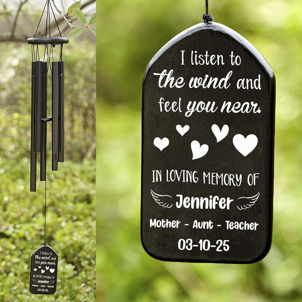 I Listen To The Wind And Feel You Near Memorial Wind Chimes Personalized Gift HO82 893552