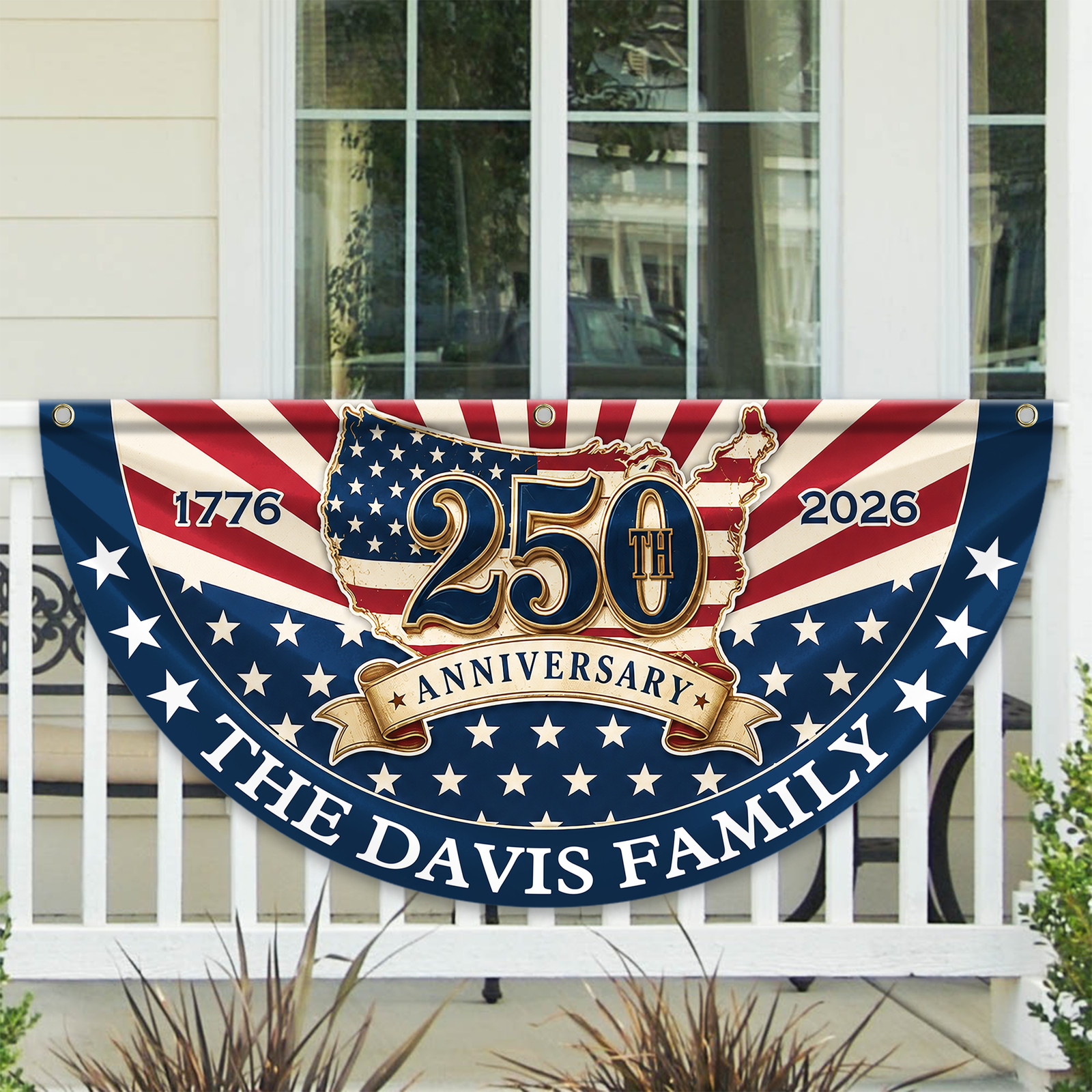 Custom Family Name 250th Anniversary 1776-2026 America Flag CH07 911976