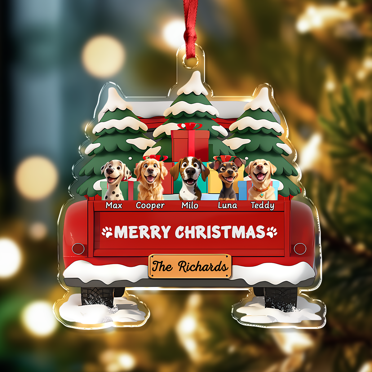 Personalized Merry Woofmas Acrylic Ornament Gifts For Dog Lovers LM32 897251