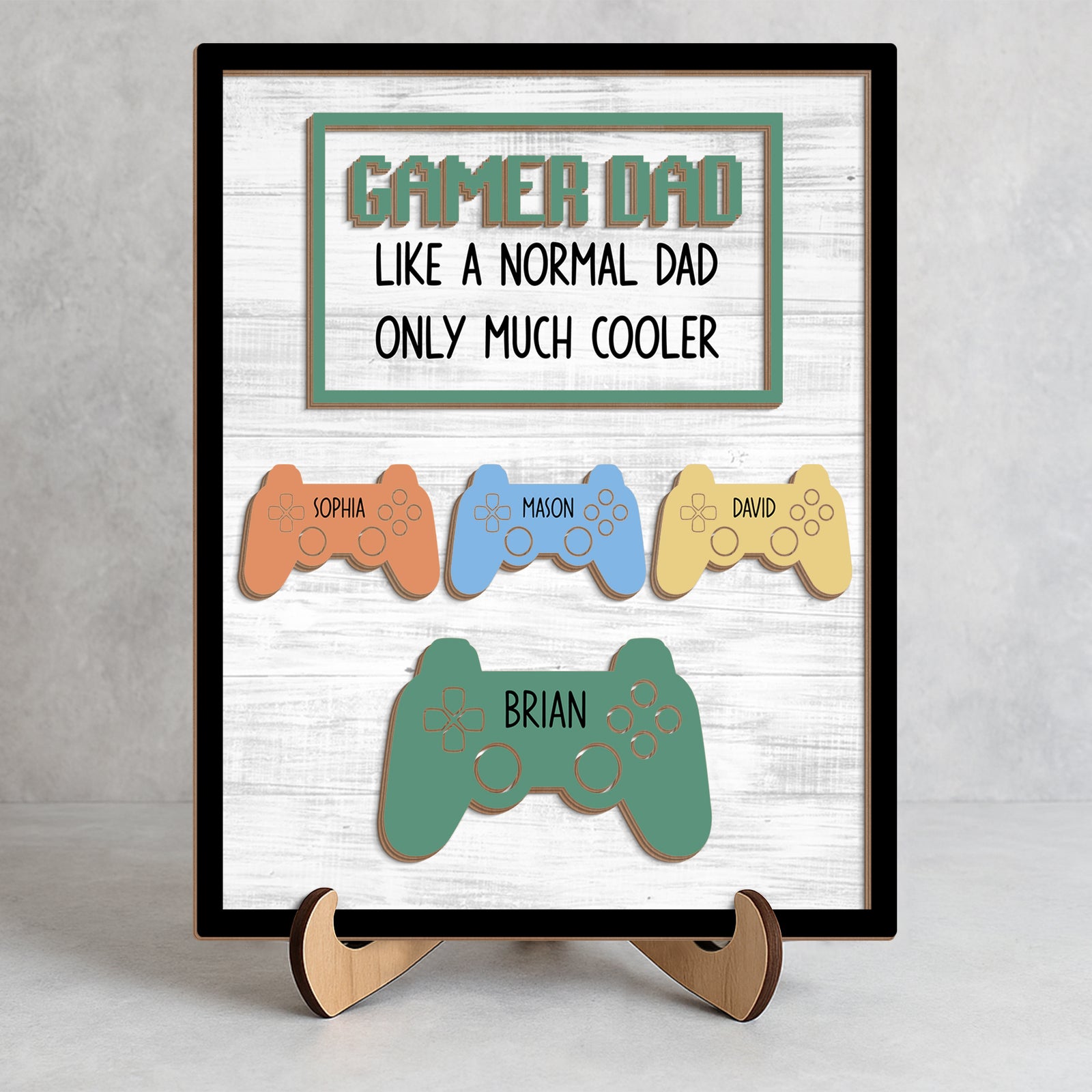 Gamer Dad 2-Layered Wooden Plaque With Stand TH10 892991