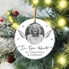 Custom Memorial Photo With Angel Wings Ceramic Christmas Ornament HO82 903430