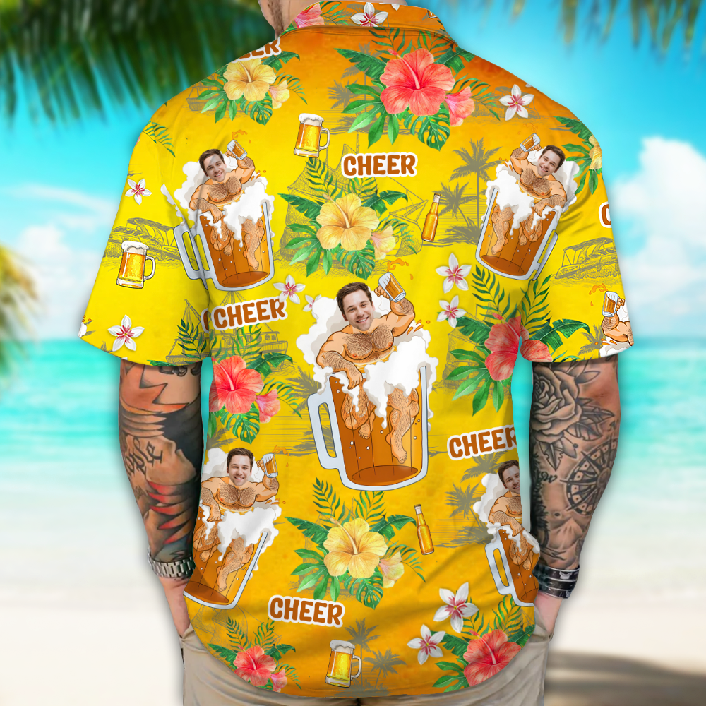 Custom Photo Beer Man Hawaiian Shirt Summer Gift For Beer Lovers CH07 895294