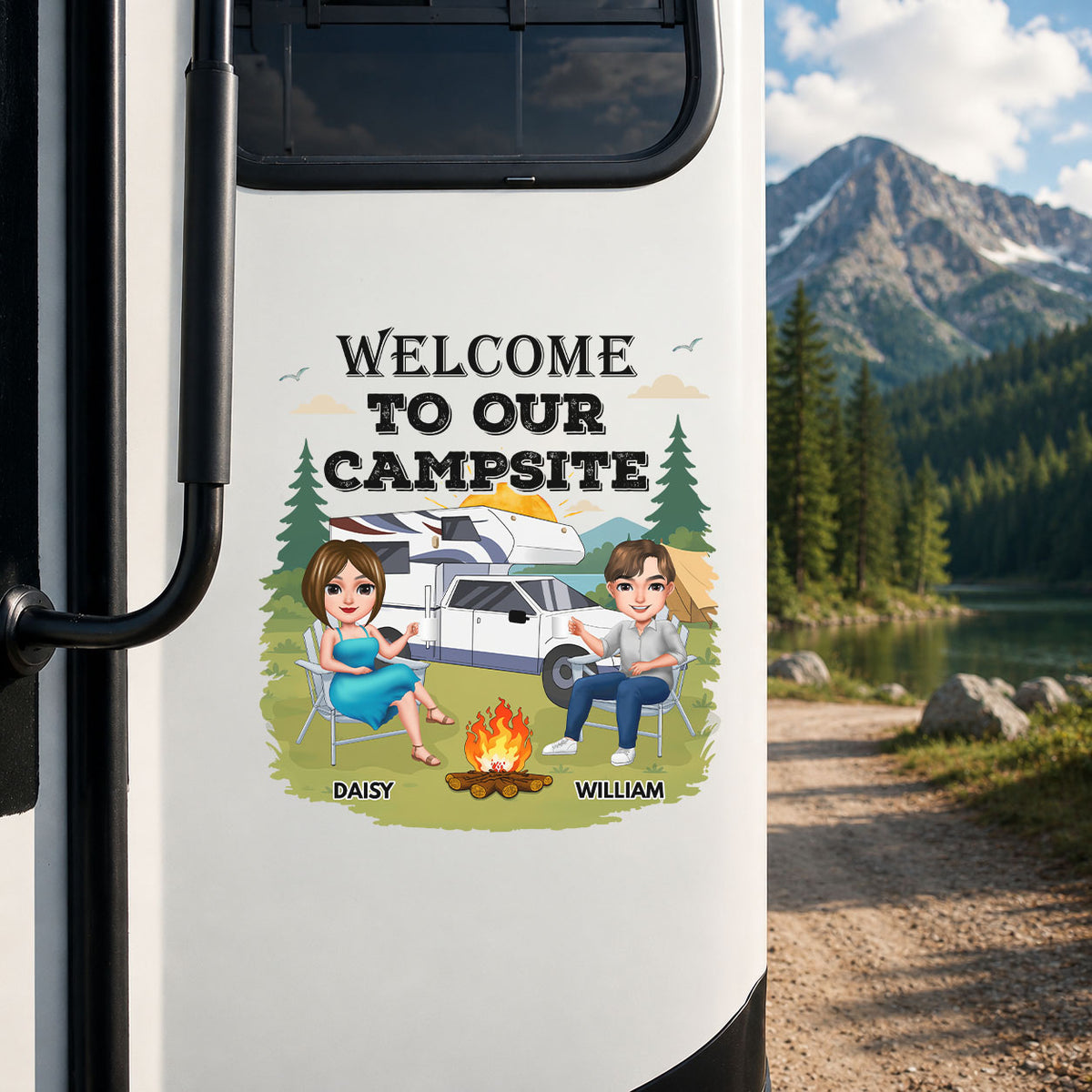 Personalized Welcome To Our Campsite RV Decal Sticker For Camper TH10 170349