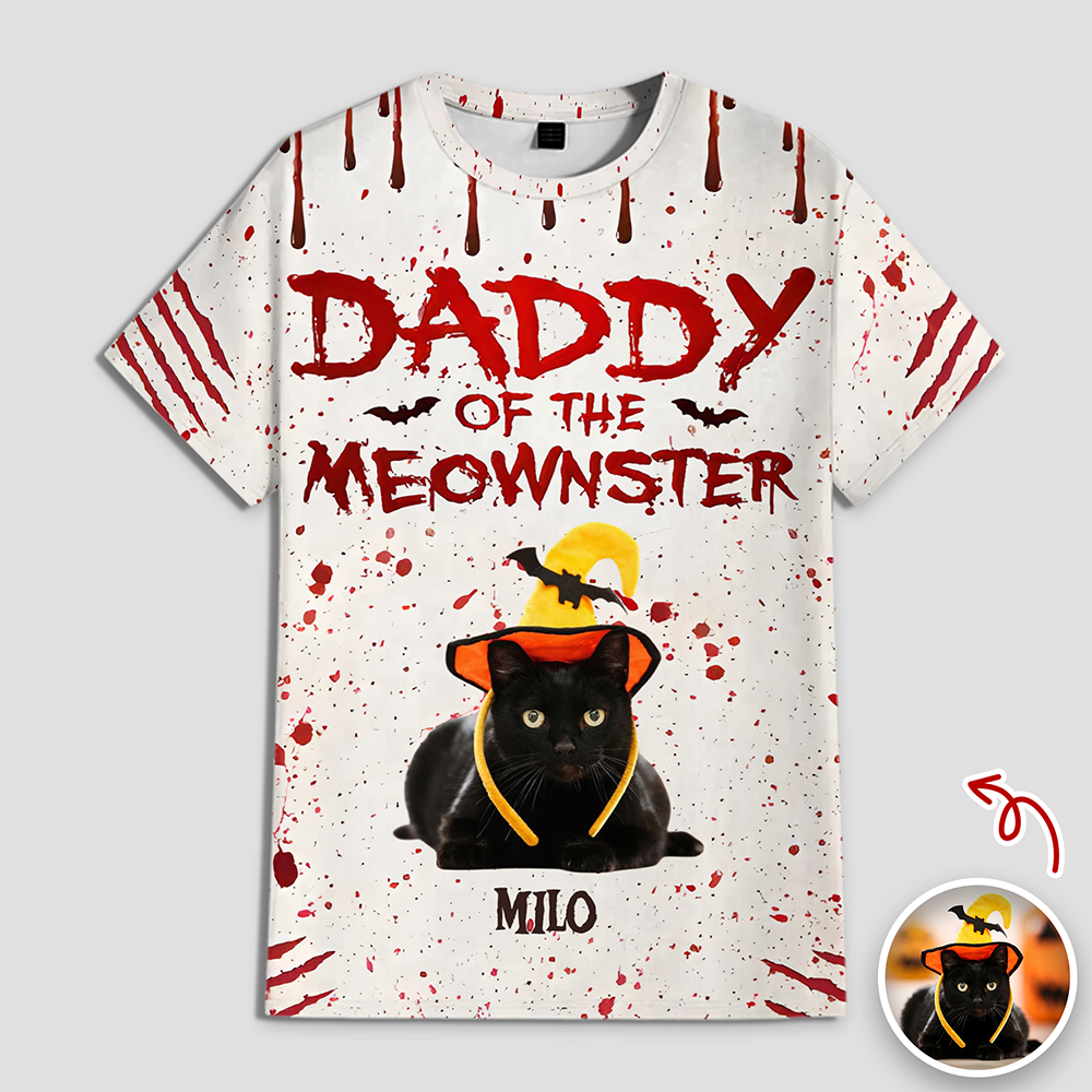 Custom Photo Daddy And Mommy Of The Meowster 3D Shirt For Halloween TH10 894971