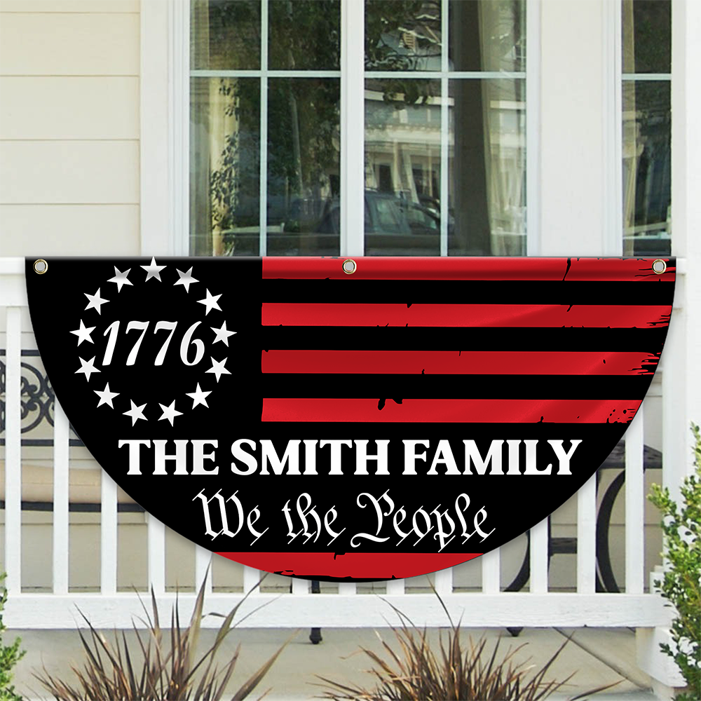 Custom Family Name We The People America Non-Pleated Fan Flag TH10 898537