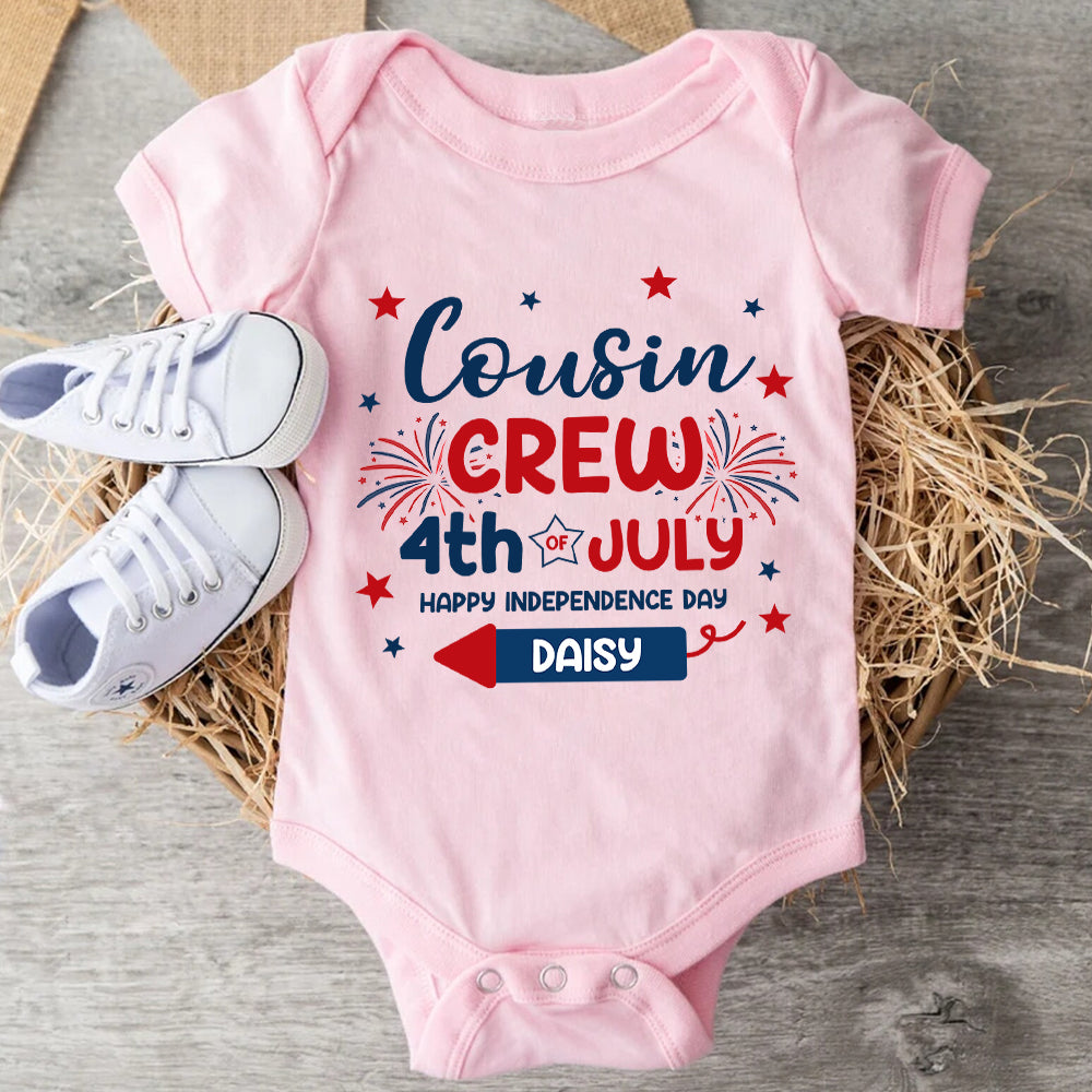 Personalized Kid Name Cousin Crew 4th of July Baby Onesie LM32 893519