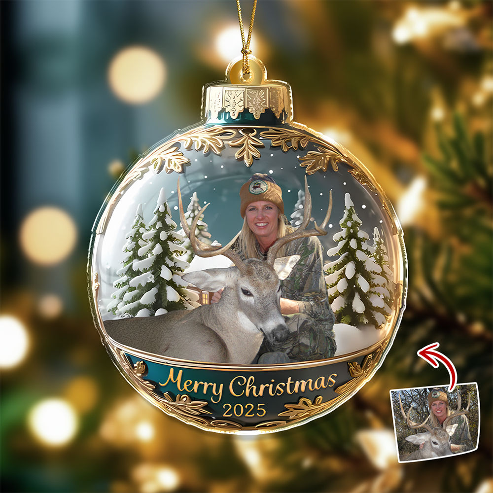 Custom Photo Acrylic Ornament Christmas Gifts For Deer Hunting Lovers HA75 898384