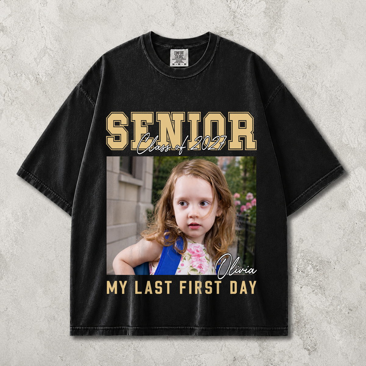 Custom Photo Senior 2027 My Last First Day Comfort Shirt CH07 180306