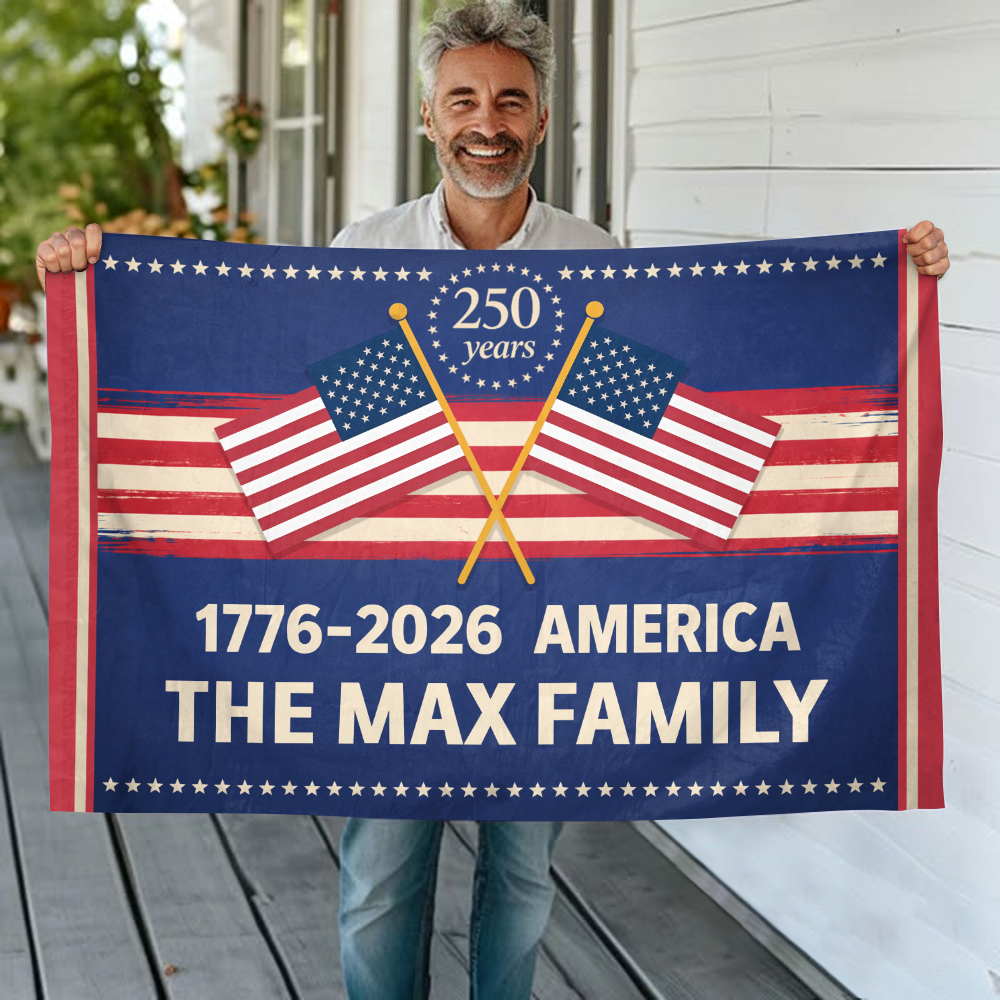 250 Years Anniversary Custom Family Name America House Flag CH07 910188