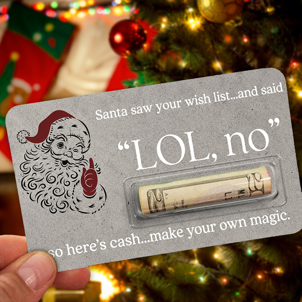 Personalized Santa Saw Your Wish List Money Gift Card Gift for Family & Friends LM32 669715