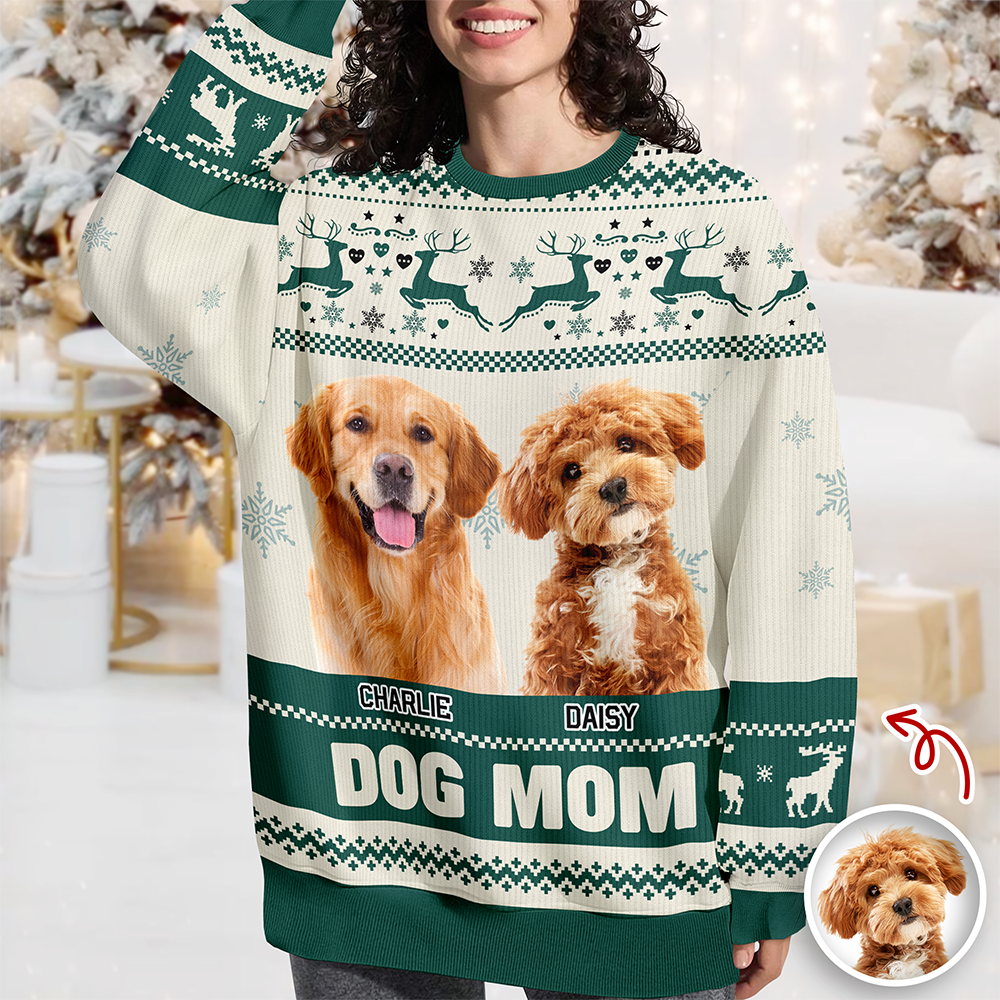 Custom Photo Dog Pawlidays - Personalized Christmas Ugly Sweatshirt CH07 896616