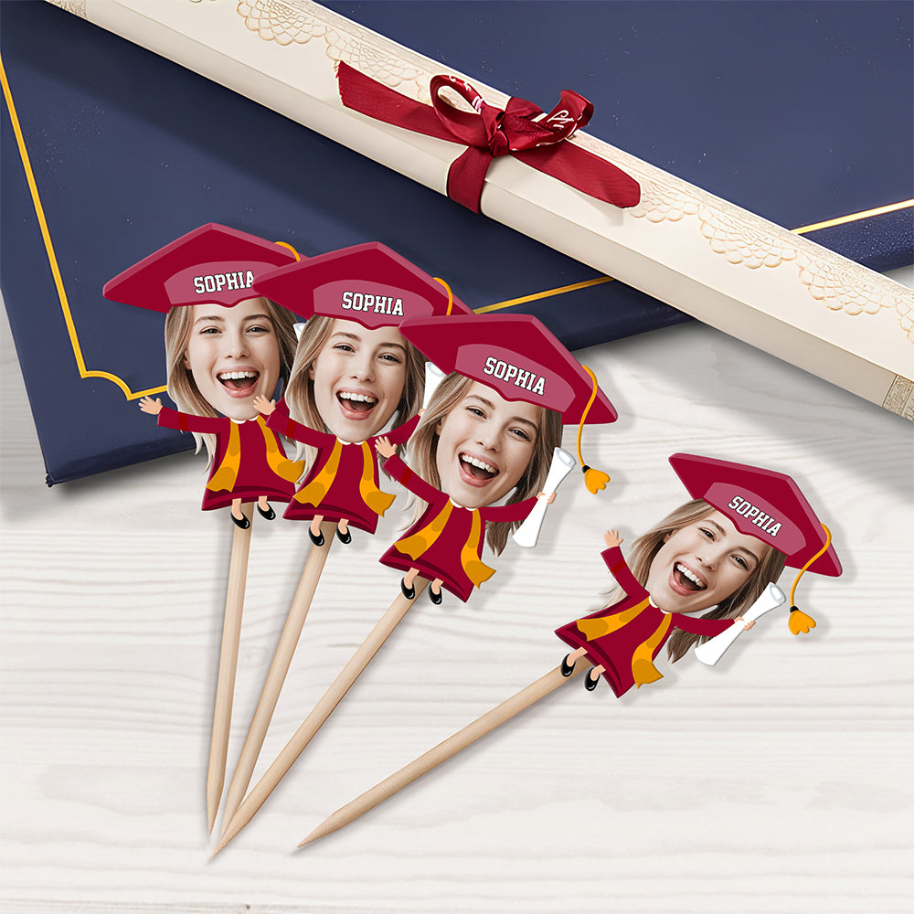 Custom Funny Face Class of 2025 Graduation Decoration Cupcake Toppers HA75 891992