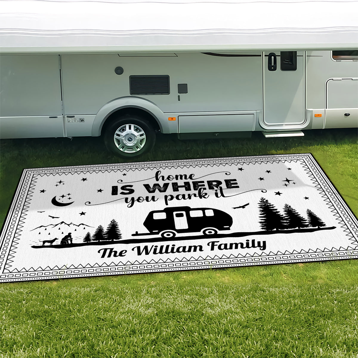 Personalized Happy Campers Camping Patio Rug For Camping Lovers CH07 896190