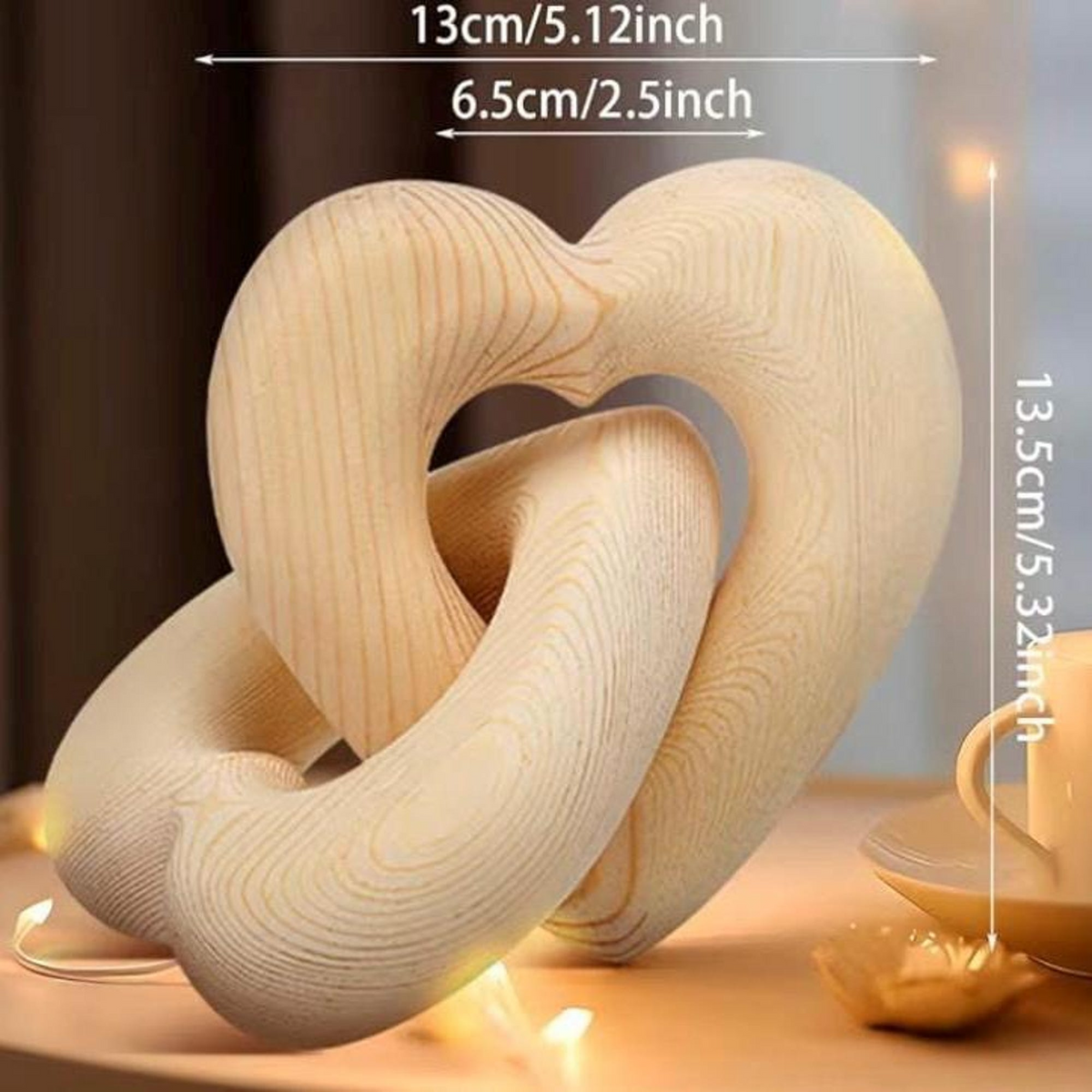 Personalized Names Infinity Heart Sculpture - Romantic Couple Keepsake, Anniversary Present for Him Her HO82 901356