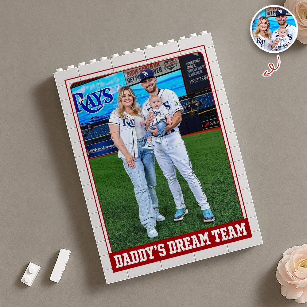 Custom Family Photo Dream Team Building Brick Block TH10 170013