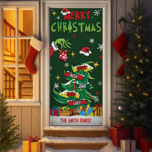 Custom Family Name Merry Grinchmas Door Cover CH07 899968