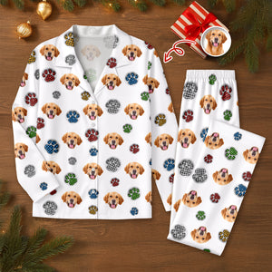 Custom Dog Photo Christmas Paw Style - Personalized 3D Inflated Effect Pajamas CH07 899360