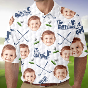 Custom Funny Face The Golf Father Polo Shirt Gift For Golfer, Golf Lovers CH07 899800