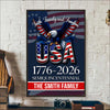 Personalized Faith, Family & Freedom USA 250 Years Patriotic Canvas Poster HO82 901444