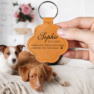 Custom Name Forever In My Heart Memorial Leather Paw Keychain LM32 895731