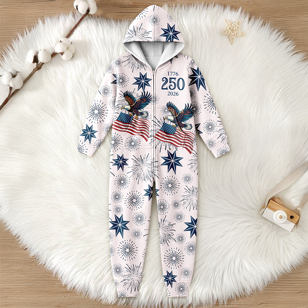 Personalized USA 250 Anniversary Eagle 1776-2026 Onesie Pajamas HA75 919078